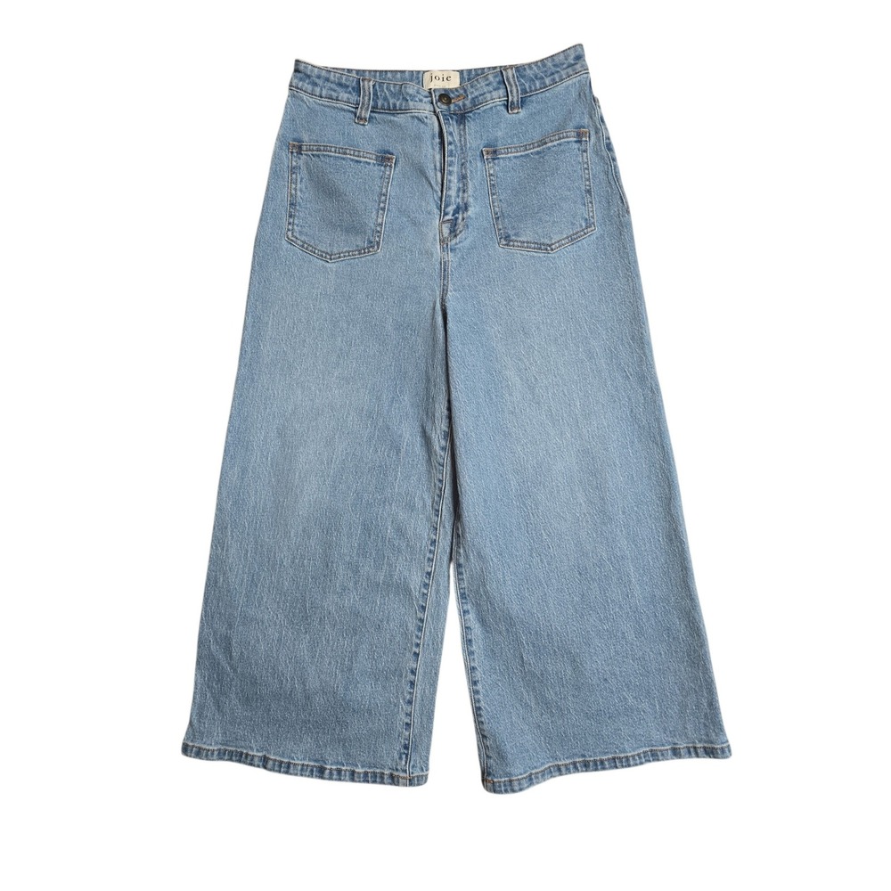 Joie High Rise Cropped Wide Leg Patch Pocket Jeans Est Size 8